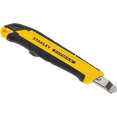 Stanley - Snap Utility Knife - 3.4" Carbon Steel Blade, Yellow & Black Bi-Material -ABS/TPR Handle, 1 Blade Included - Best Tool & Supply