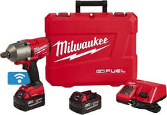 Milwaukee Tool - 3/4" Drive 18 Volt Pistol Grip Cordless Impact Wrench & Ratchet - 1,800 RPM, 0 to 2,400 BPM, 1,500 Ft/Lb Torque, 2 Lithium-Ion Batteries Included - Best Tool & Supply