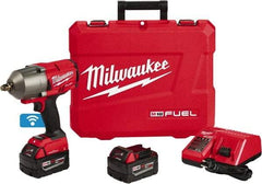 Milwaukee Tool - 1/2" Drive 18 Volt Pistol Grip Cordless Impact Wrench & Ratchet - 1,750 RPM, 0 to 2,100 BPM, 1,400 Ft/Lb Torque, 2 Lithium-Ion Batteries Included - Best Tool & Supply