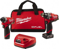 Milwaukee Tool - 12 Volt Cordless Tool Combination Kit - Includes 1/2" Brushless Hammer Drill/Driver & 1/4" Hex Impact Driver, Lithium-Ion Battery Included - Best Tool & Supply