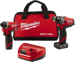 Milwaukee Tool - 12 Volt Cordless Tool Combination Kit - Includes 1/2" Compact Drill/Driver & 1/4" Hex Impact Driver, Lithium-Ion Battery Included - Best Tool & Supply