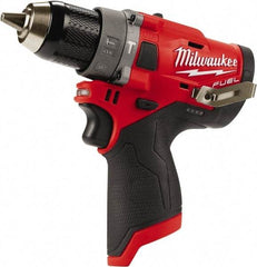 Milwaukee Tool - 12 Volt 1/2" All-Metal Keyless Ratcheting Chuck Cordless Hammer Drill - 0 to 25,500 BPM, 0 to 1,700 RPM, Reversible - Best Tool & Supply