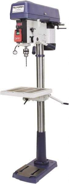 Palmgren - 17" Swing, Step Pulley Drill Press - 16 Speed, 1 hp, Single Phase - Best Tool & Supply