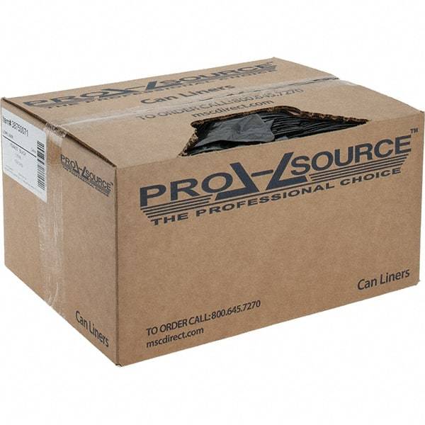 PRO-SOURCE - 1 mil Thick, Heavy-Duty Trash Bags - Linear Low-Density Polyethylene (LLDPE), Flat Pack Dispenser, 15" Wide x 23" High, Black - Best Tool & Supply