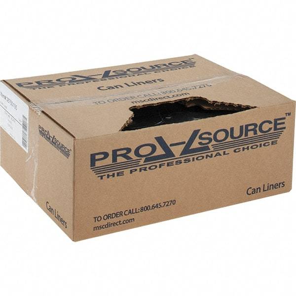 PRO-SOURCE - 1 mil Thick, Heavy-Duty Trash Bags - Linear Low-Density Polyethylene (LLDPE), Flat Pack Dispenser, 40" Wide x 46" High, Black - Best Tool & Supply