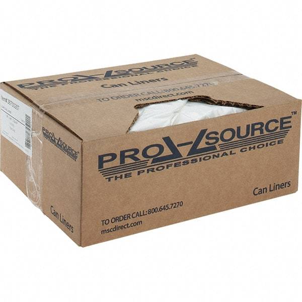 PRO-SOURCE - 2 mil Thick, Heavy-Duty Trash Bags - Linear Low-Density Polyethylene (LLDPE), Flat Pack Dispenser, 38" Wide x 48" High, Clear - Best Tool & Supply