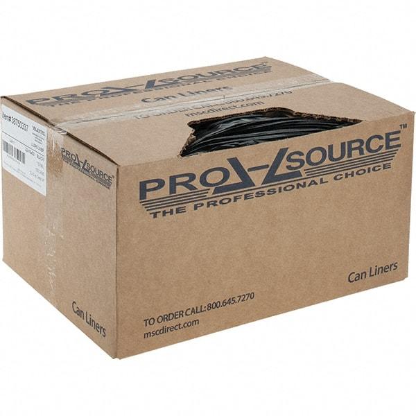 PRO-SOURCE - 1.5 mil Thick, Heavy-Duty Trash Bags - Linear Low-Density Polyethylene (LLDPE), Flat Pack Dispenser, 22" Wide x 60" High, Black - Best Tool & Supply