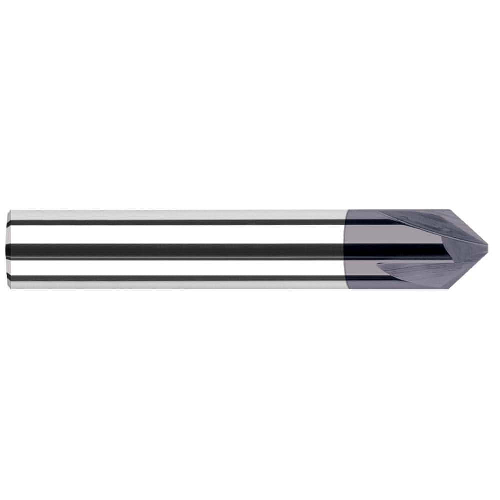 Chamfer Mill: 4 Flutes, Solid Carbide 2-1/2″ OAL, 5/16″ Shank Dia, AlTiN Coated