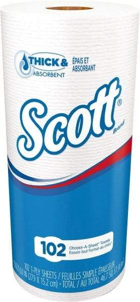 Scott - Perforated Roll of 1 Ply White Paper Towels - 11" Wide, 53' Roll Length - Best Tool & Supply