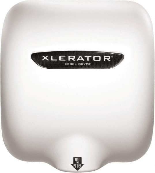 Excel Dryer - 1490 Watt White Finish Electric Hand Dryer - 208/277 Volts, 6.2 Amps, 11-3/4" Wide x 12-11/16" High x 6-11/16" Deep - Best Tool & Supply