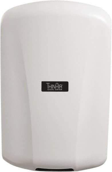 Excel Dryer - 915 Watt White Finish Electric Hand Dryer - 110/120 Volts, 7.7 Amps, 9-5/32" Wide x 13-15/16" High x 4" Deep - Best Tool & Supply