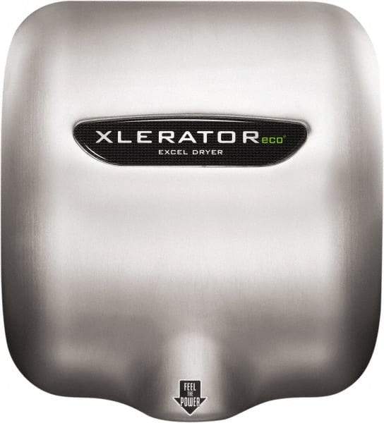 Excel Dryer - 500 Watt Silver Finish Electric Hand Dryer - 208/277 Volts, 2.2 Amps, 11-3/4" Wide x 12-11/16" High x 6-11/16" Deep - Best Tool & Supply