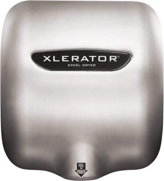 Excel Dryer - 1490 Watt Silver Finish Electric Hand Dryer - 110/120 Volts, 12.2 Amps, 11-3/4" Wide x 12-11/16" High x 6-11/16" Deep - Best Tool & Supply