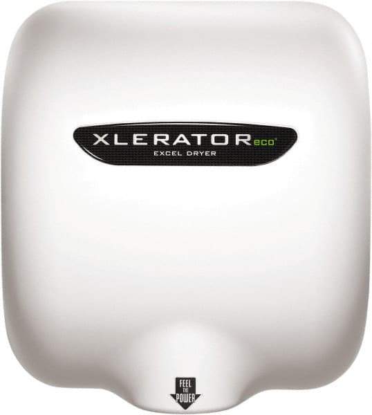 Excel Dryer - 500 Watt White Finish Electric Hand Dryer - 208/277 Volts, 2.2 Amps, 11-3/4" Wide x 12-11/16" High x 6-11/16" Deep - Best Tool & Supply