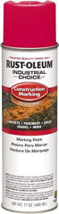 Rust-Oleum - 17 fl oz Pink Paint & Primer - 400' Coverage at 1" Wide, Solvent Base Formula, >500 gL VOC - Best Tool & Supply