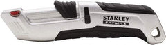 Stanley - Retractable Safety Utility Knife - 2.175" Steel Blade, Silver & Black Ergonomic Non-slip Grips Handle, 4 Blades Included - Best Tool & Supply