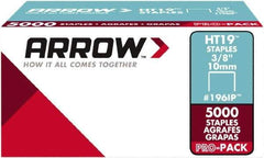 Arrow - 3/8" Wide High Carbon Steel Light-Duty Staples - 3/8" Leg Length - Best Tool & Supply