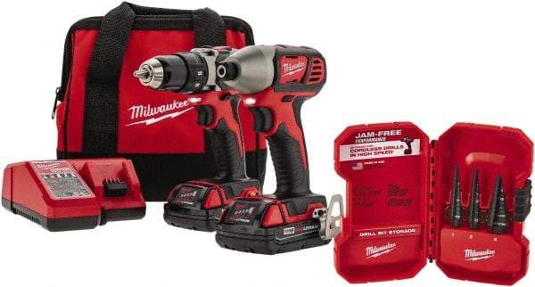 Milwaukee Tool - 18 Volt Cordless Tool Combination Kit - Includes Compact Drill/Driver & Impact Driver, Lithium-Ion Battery Included - Best Tool & Supply