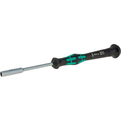 Wera - 4mm Solid Shaft Precision Nutdriver - Cushion Grip Handle, 6-1/4" OAL - Best Tool & Supply