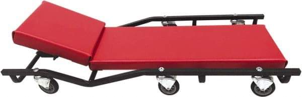 Whiteside - 660 Lb Capacity, 6 Wheel Creeper with Adjustable Headrest - Steel, 40" Long x 5-1/8" High x 17" Wide - Best Tool & Supply