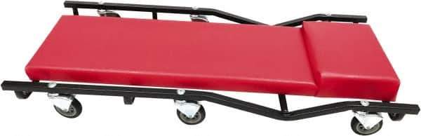 Whiteside - 660 Lb Capacity, 6 Wheel Creeper with Fixed Headrest - Steel, 40" Long x 5-1/8" High x 17" Wide - Best Tool & Supply