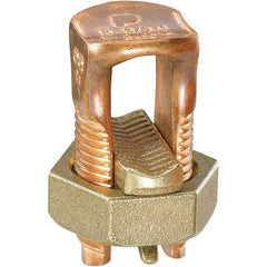 Panduit - 8 AWG, Copper Wire Compatible, Copper Alloy, Hex Split Bolt Connector - 3-3/4" OAL, 1.03" Wire Slot Diam, 26.162" Head Width - Best Tool & Supply