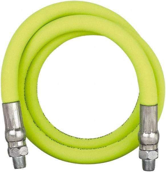 Legacy - 3' Long, 10,000 psi Operating Pressure, Rubber Grease Gun Hose - 3/16 NPT, 10,000 psi Burst Pressure - Best Tool & Supply