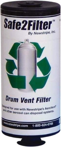 Made in USA - Trash Compactor/Crusher Carbon Filter Assembly - 4" Wide x 4" Long x 9" High, For Any 55 or 30 Gal Drum, 10004840 Aerovent Can Disposal Systems - Best Tool & Supply