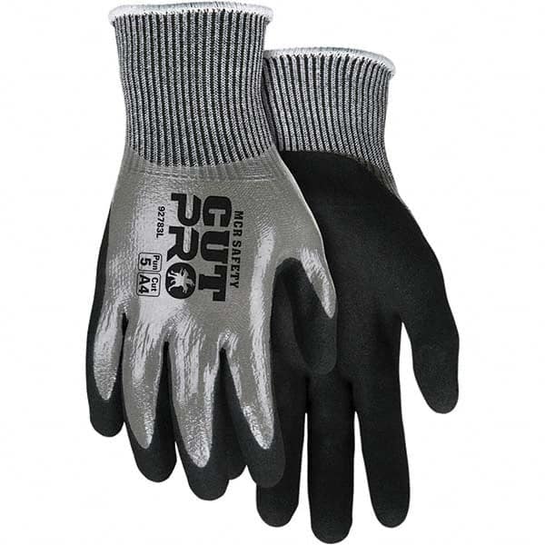 MCR Safety - Size M, ANSI Cut Lvl A4, Puncture Lvl 5, Abrasion Lvl 4, Nitrile Coated Cut & Puncture Resistant Gloves - Best Tool & Supply