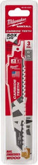 Milwaukee Tool - 6" Long x 1" Thick, Carbide Reciprocating Saw Blade - Tapered Profile, 5 TPI, Toothed Edge, Universal Shank - Best Tool & Supply