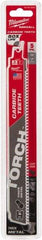 Milwaukee Tool - 9" Long x 1" Thick, Carbide Reciprocating Saw Blade - Straight Profile, 7 TPI, Toothed Edge, Universal Shank - Best Tool & Supply