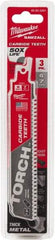 Milwaukee Tool - 6" Long x 1" Thick, Carbide Reciprocating Saw Blade - Straight Profile, 7 TPI, Toothed Edge, Universal Shank - Best Tool & Supply