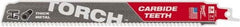 Milwaukee Tool - 9" Long x 1" Thick, Carbide Reciprocating Saw Blade - Straight Profile, 7 TPI, Toothed Edge, Universal Shank - Best Tool & Supply