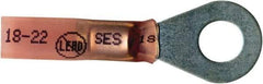 Made in USA - 22-18 AWG Partially Insulated Solder Connection Closed Eyelet Ring Terminal - 1/4" Stud, 1-1/2" OAL x 0.55" Wide, Tin Plated Copper Contact - Best Tool & Supply