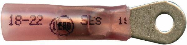 Made in USA - 22-18 AWG Partially Insulated Solder Connection Closed Eyelet Ring Terminal - #6 Stud, 1-1/4" OAL x 0.35" Wide, Tin Plated Copper Contact - Best Tool & Supply