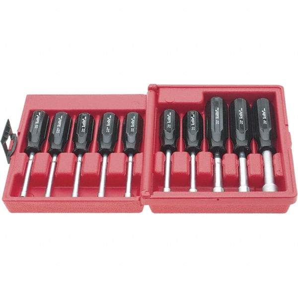 Xcelite - 10 Piece, 4 to 13mm Nut Driver Set - Solid Shaft, Plastic Handle - Best Tool & Supply