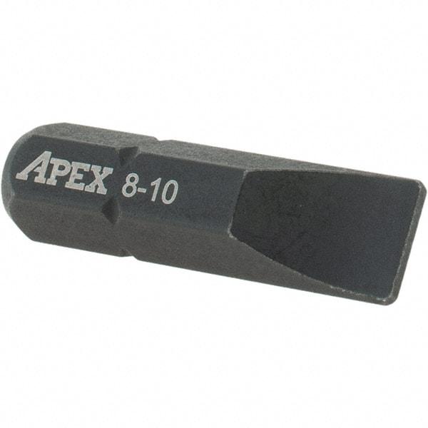 Apex - 0.286" Blade Width, 1/4" Drive, Slotted Screwdriver Bit - 1" OAL - Best Tool & Supply