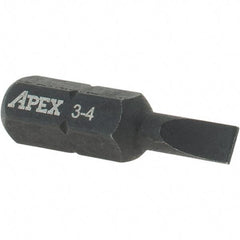 Apex - 0.148" Blade Width, 1/4" Drive, Slotted Screwdriver Bit - 1" OAL - Best Tool & Supply