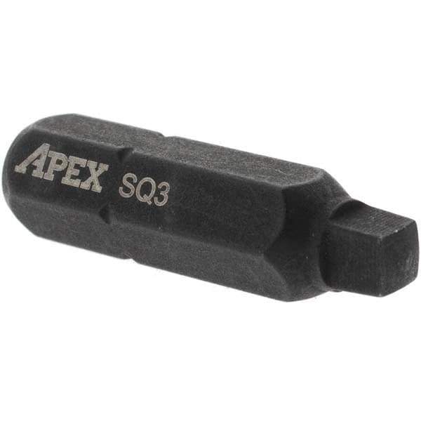 Apex - 1/4" Drive, #3 Square Screwdriver Bit - 1" OAL - Best Tool & Supply