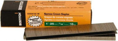Stanley Bostitch - 1" Long x 7/32" Wide, 18 Gauge Narrow Crown Construction Staple - Steel, Chisel Point - Best Tool & Supply