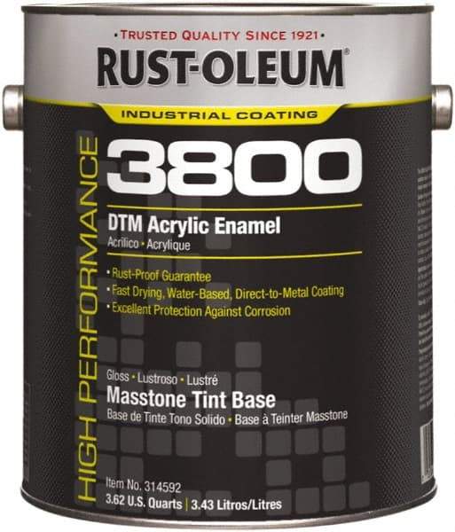 Rust-Oleum - 1 Gal Masstone Tint Base Gloss Finish Acrylic Enamel Paint - 150 to 270 Sq Ft per Gal, Interior/Exterior, Direct to Metal - Best Tool & Supply