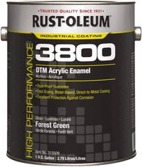 Rust-Oleum - 1 Gal Forest Green Gloss Finish Acrylic Enamel Paint - 150 to 270 Sq Ft per Gal, Interior/Exterior, Direct to Metal - Best Tool & Supply