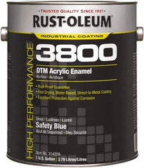 Rust-Oleum - 1 Gal Safety Blue Gloss Finish Acrylic Enamel Paint - 150 to 270 Sq Ft per Gal, Interior/Exterior, Direct to Metal - Best Tool & Supply