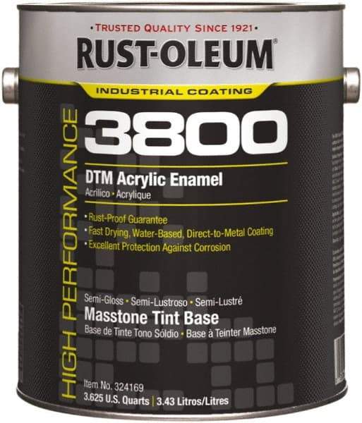 Rust-Oleum - 1 Gal Masstone Tint Base Semi Gloss Finish Acrylic Enamel Paint - 150 to 270 Sq Ft per Gal, Interior/Exterior, Direct to Metal - Best Tool & Supply