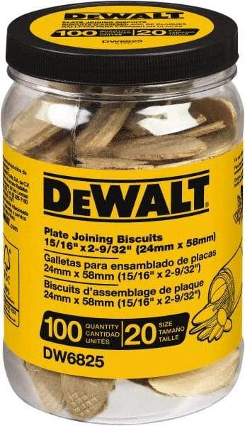 DeWALT - Size 20 Biscuits - 100 Pieces, Tube - Best Tool & Supply