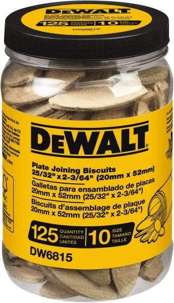 DeWALT - Size 10 Biscuits - 125 Pieces, Tube - Best Tool & Supply