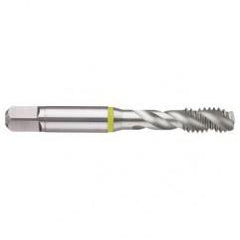 M18x2.5 6H 4-Flute Cobalt Yellow Ring Semi-Bottoming 40 degree Spiral Flute Tap-Bright - Best Tool & Supply