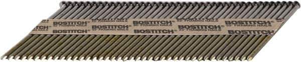 Stanley Bostitch - 12 Gauge 0.113" Shank Diam 2-3/8" Long Framing Nails for Power Nailers - Steel, Bright Finish, Smooth Shank, Angled Stick Paper Tape Collation, Round Head - Best Tool & Supply