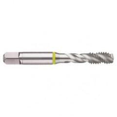 1-8 2B 4-Flute Cobalt Yellow Ring Semi-Bottoming 40 degree Spiral Flute Tap-Bright - Best Tool & Supply