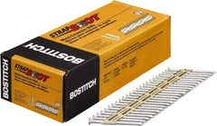 Stanley Bostitch - 10 Gauge 0.148" Shank Diam 2-1/2" Long Metal Connecting Nails for Power Nailers - Steel, Galvanized Finish, Smooth Shank, Angled Stick Paper Tape Collation, Round Head, Diamond Point - Best Tool & Supply